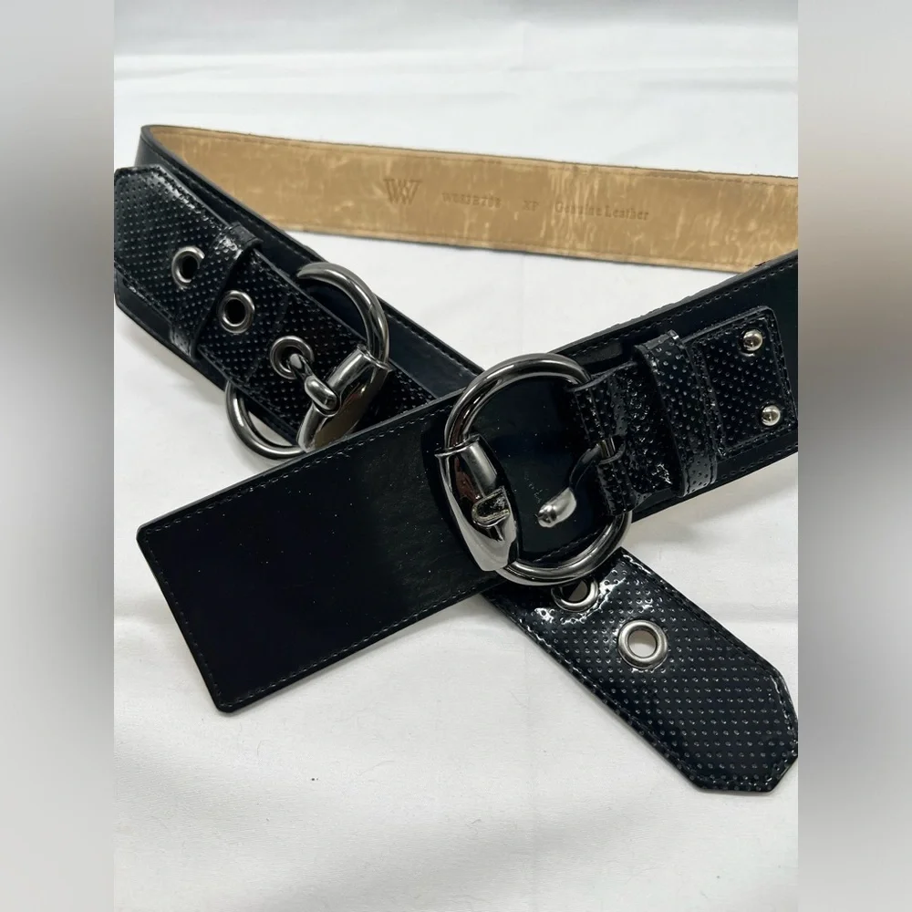 W by Worth wide double buckle belt